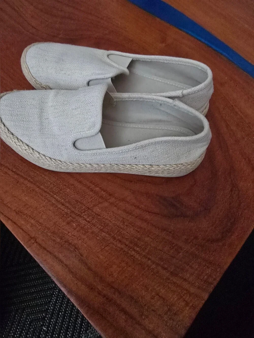 Esprit Beige Canvas Slip-On Espadrilles Size 8